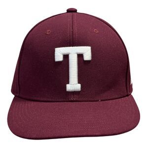 Adidas Texas A&M Aggies Maroon Fitted Cap Embroidered T Logo NCAA Hat
